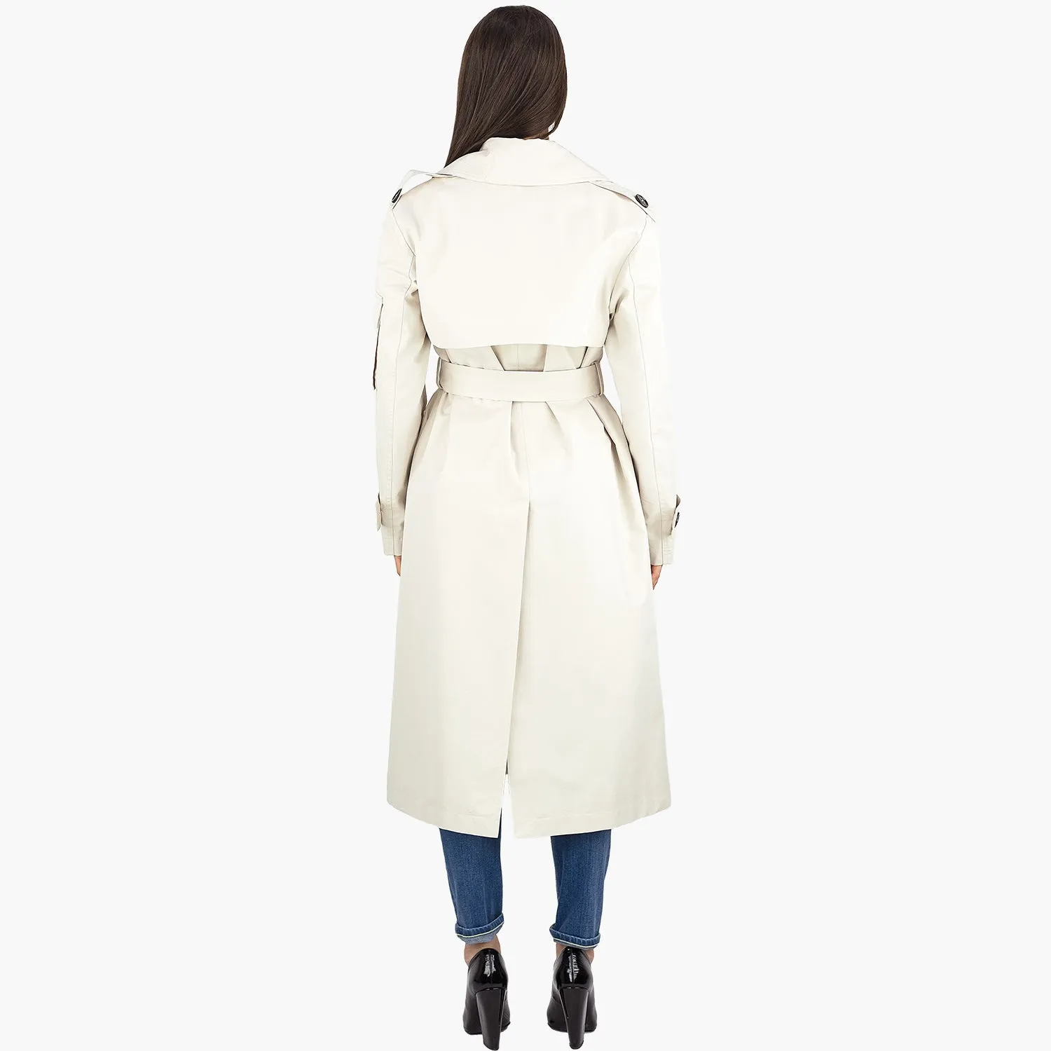 Trench PINKO Titano in Gabardina Tecnica Beige Chiaro