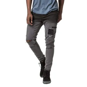 Trench Skinny Denim Jeans - Black