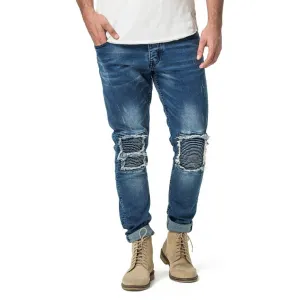 Trench Skinny Denim Jeans - Mid Indigo