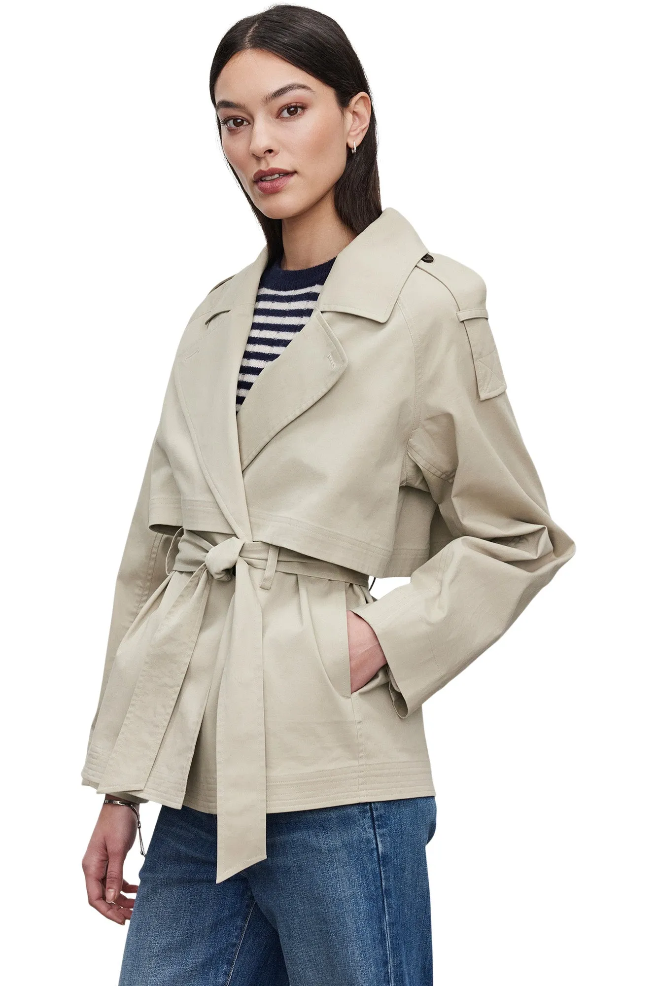 Velvet Nancy Trench Jacket in Khaki