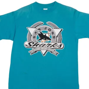 VINTAGE NHL SAN JOSE SHARKS TEE SHIRT 1991 SIZE LARGE MADE IN USA