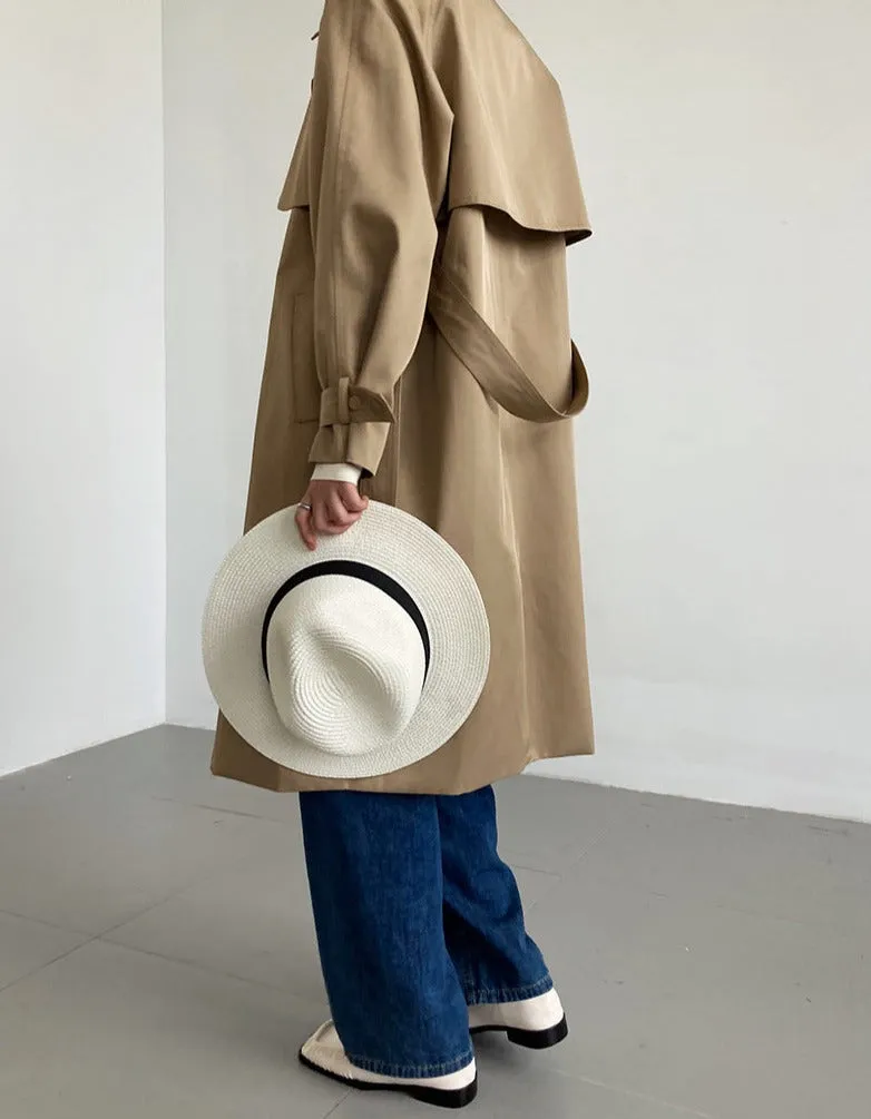 Wjczt Stylish Winter Women Long Trench Coats Thick Double Breasted Belted Jacket Casual Warm Female Long Overcoat