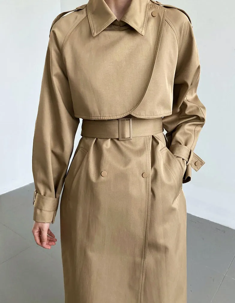 Wjczt Stylish Winter Women Long Trench Coats Thick Double Breasted Belted Jacket Casual Warm Female Long Overcoat