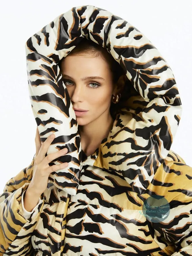 Women's Tiger Print Puffer Coat