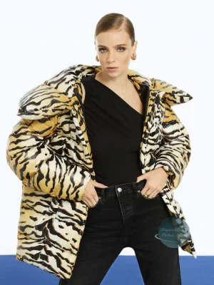 Women's Tiger Print Puffer Coat