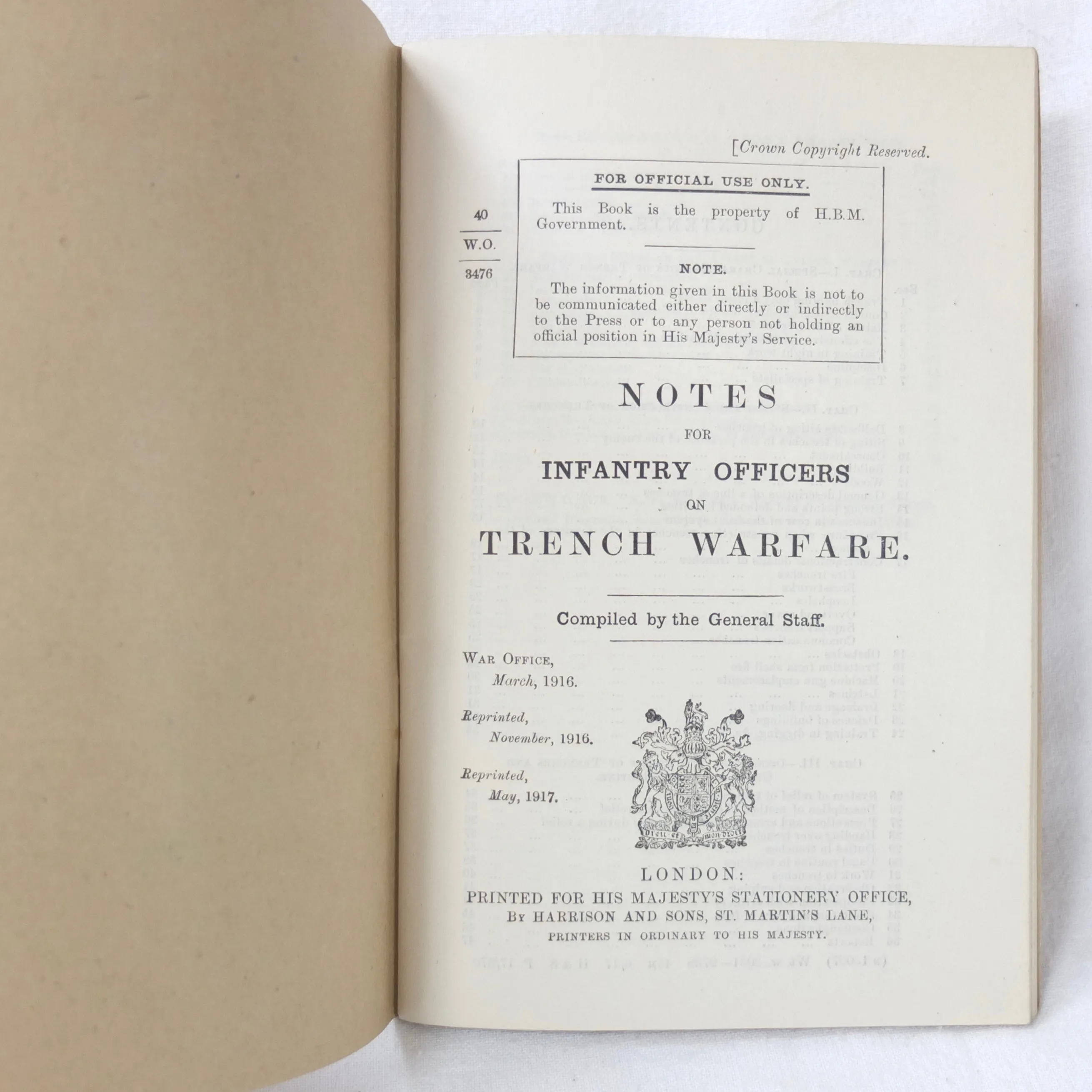 WW1 Trench Warfare Manual (1917)