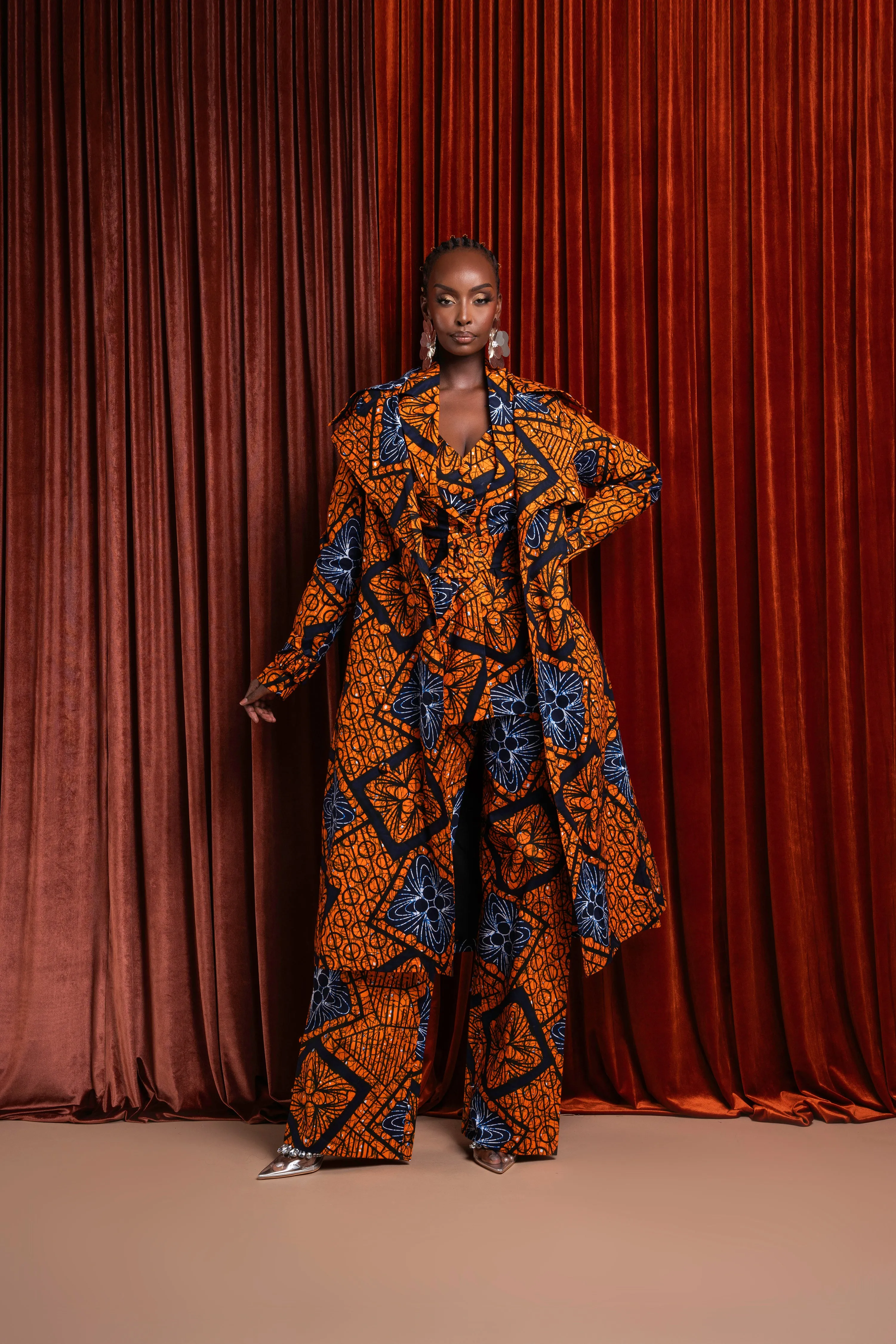 ZEZE African Print Trench Jacket